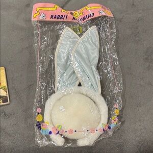 Adorable Bunny Ears Headband for Kids - White and Light Blue